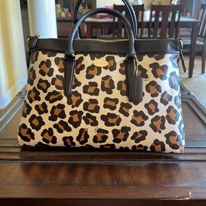 Leopard print coach bag